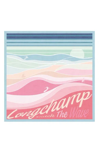 Longchamp Waves Silk Square Scarf In Multi