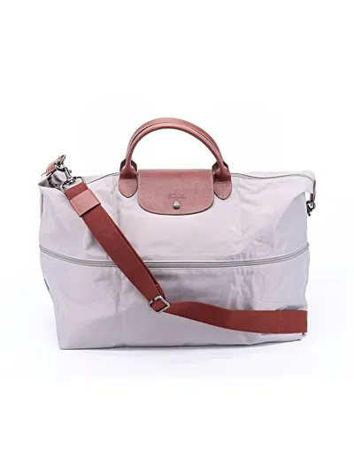Pre-owned Longchamp Weekender In Gray