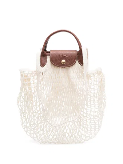 Longchamp White Cotton Bag