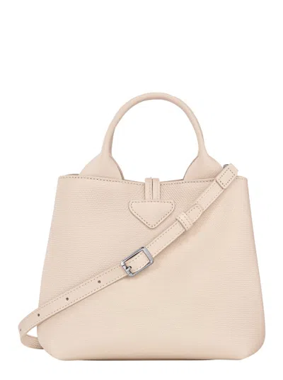 Longchamp Le Roseau Pink Small Handbag With Adjustable And Removable Shoulder Strap In Leather Woman