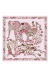 Longchamp Wildlife Silk Square Bandana In Pink