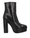 Longchamp Woman Ankle Boots Black Size 11 Soft Leather In Black