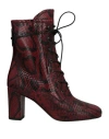 Longchamp Woman Ankle Boots Brick Red Size 8 Leather In Red