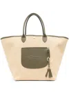 Longchamp 'le Panier Pliage L' Green Handbag With Logo Embossed On The Front