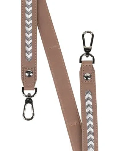 Longchamp Woman Bag Strap Taupe Size - Leather In Grey