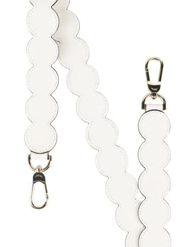 Longchamp Woman Bag Strap White Size - Leather