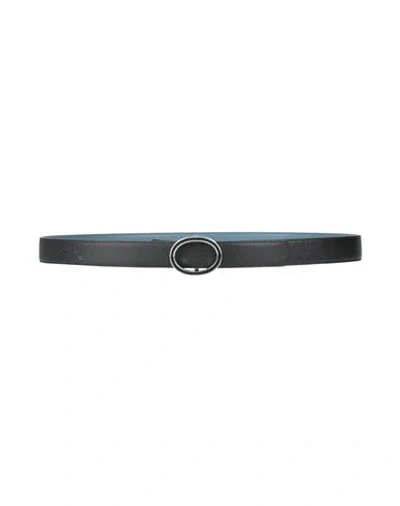 Longchamp Woman Belt Midnight Blue Size Onesize Lambskin, Metal