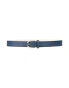 Longchamp Woman Belt Navy Size Onesize Calfskin In Blue