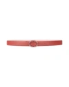 Longchamp Woman Belt Rust Size Onesize Lambskin, Metal In Red