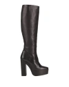 Longchamp Woman Knee Boots Black Size 11 Soft Leather In Black