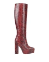 Longchamp Woman Knee Boots Burgundy Size 8 Soft Leather In Red