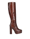 Longchamp Woman Knee Boots Tan Size 11 Soft Leather In Brown
