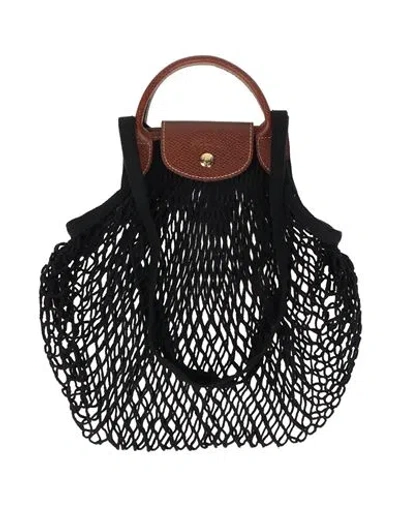 LONGCHAMP LONGCHAMP WOMAN HANDBAG BLACK SIZE - TEXTILE FIBERS, COWHIDE