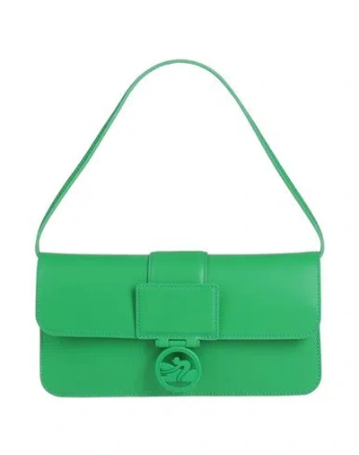 Longchamp Woman Handbag Green Size - Leather