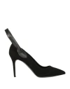 Longchamp Woman Pumps Black Size 5 Soft Leather In Black