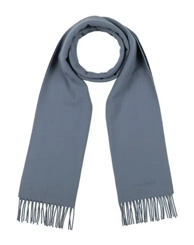 Longchamp Woman Scarf Light Blue Size - Merino Wool, Cashmere In Metallic