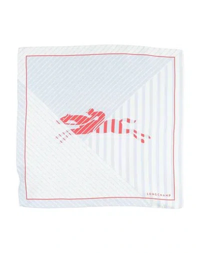 Longchamp Woman Scarf White Size - Silk