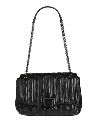 Longchamp Woman Shoulder Bag Black Size - Lambskin, Cowhide In Black