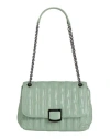 Longchamp Woman Shoulder Bag Sage Green Size - Lambskin, Cowhide In Sage Green