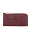 Longchamp Woman Wallet Burgundy Size - Lambskin, Cowhide In Red