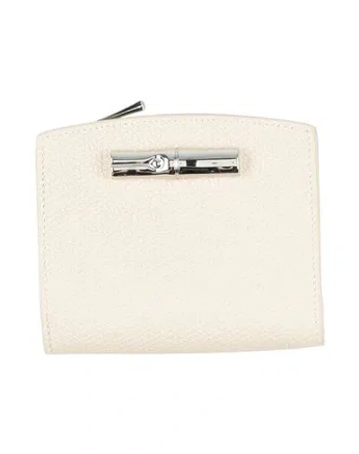 Longchamp Woman Wallet Cream Size - Leather In Metallic