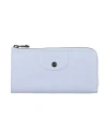 Longchamp Woman Wallet Sky Blue Size - Lambskin, Cowhide
