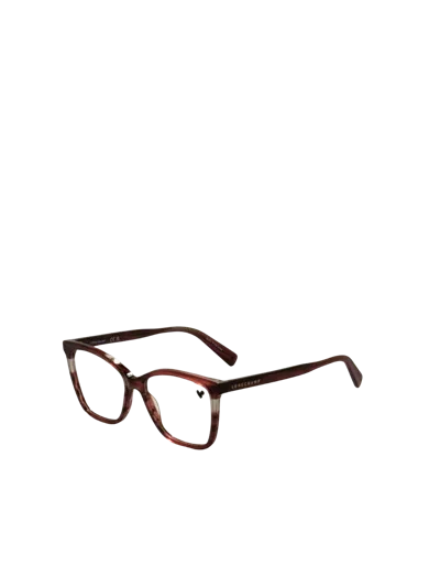 Longchamp Women's 52 Mm Striped Red Eyeglasses In Brown