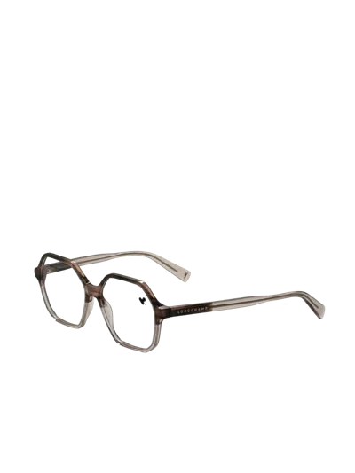 Longchamp Women's 53 Mm Striped Sand Peach Eyeglasses In Gray