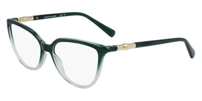 Longchamp Women's 54 Mm Transparent Faded Green Opticals In Multi
