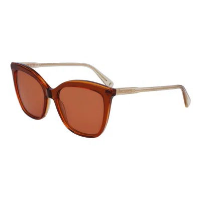 Longchamp Women's 55 Mm Green Havana Sunglasses In Brown