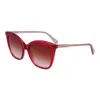 Longchamp Women's 55 Mm Transparent Fuchsia Rose Sunglasses In Multi