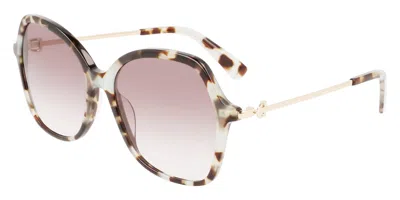 Longchamp Women's 57 Mm White Sunglasses Lo705s-404 In Beige