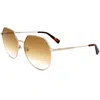 Longchamp Women's 60 Mm Brown Sunglasses In Gold