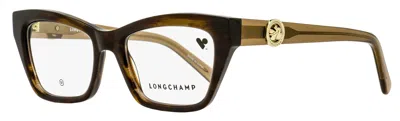 Longchamp Women's Arching Brow Line Eyeglasses Lo2762 238 Brown Horn 51mm In Multi