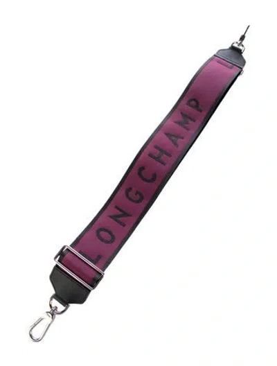 Pre-owned Longchamp Women's Canvas Bag Strap In Purple