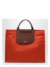 Longchamp Large Cabas Canvas Tote Bag In Orange