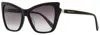 Longchamp Women's Cat Eye Sunglasses Lo669s 001 Black 56mm In Multi