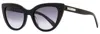 Longchamp Women's Cat Eye Sunglasses Lo686s 001 Black 51mm In Multi