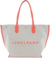 Longchamp Essential Large Canvas Long Handle Tote In Mixed Colours