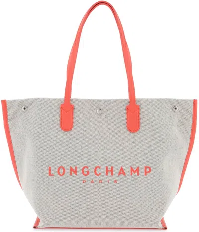 Longchamp Essential Large Canvas Long Handle Tote In Mixed Colours
