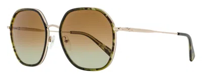 Longchamp Women's Geometric Rimmed Sunglasses Lo163s 749 Gold/green Camo 58mm