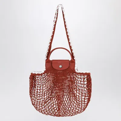 LONGCHAMP WOMEN'S L LA PLIAGE MESH BAG IN TERRACOTTA COLOUR
