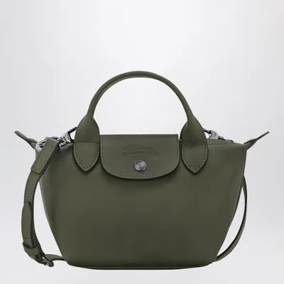Longchamp Le Pilage Xtra Green Handbag With Adjustable And Removable Shoulder Strap And Embossed Logo On The F