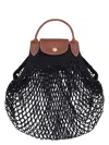Longchamp Le Pliage Filet Mesh Bag In Black