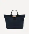 Longchamp Women's Le Roseau Toile Duffle Coat Tote Bag In Blue