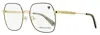 Longchamp Women's Lgp Square Eyeglasses Lo2148 728 Gold/black 55mm In Black