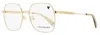 Longchamp Women's Lgp Square Eyeglasses Lo2148 771 Gold/ivory 55mm In Gold