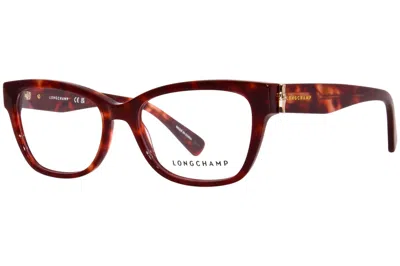Longchamp Women's Lo2713 Eyeglasses In Red Havana In Brown