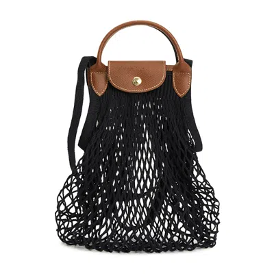 Pre-owned Longchamp Women's  Le Pliage Filet L Tote Bag In Black