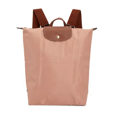 Pre-owned Longchamp Women's  Le Pliage Green M Backpack In Indianpink